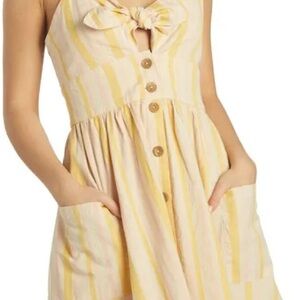 Roxy button down dress with tie at the top